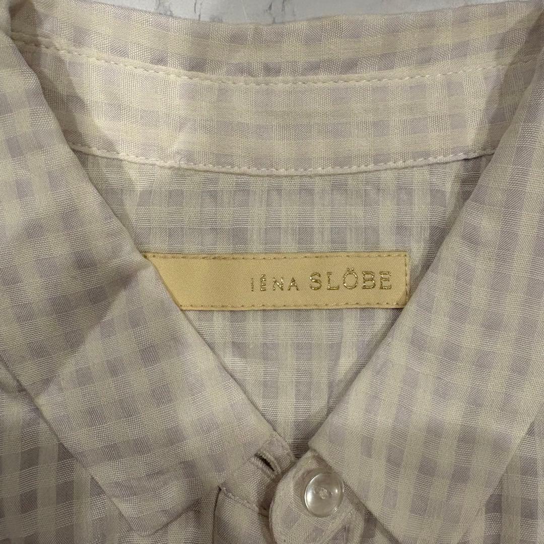 イエナスローブ ノースリーブ シャツ チェック 白 ホワイト　おしゃれ　重ね着 6