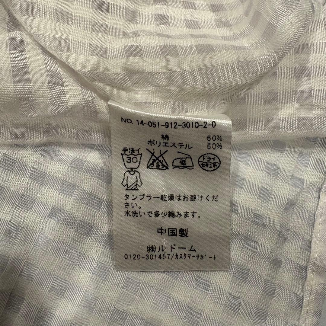 イエナスローブ ノースリーブ シャツ チェック 白 ホワイト　おしゃれ　重ね着 7