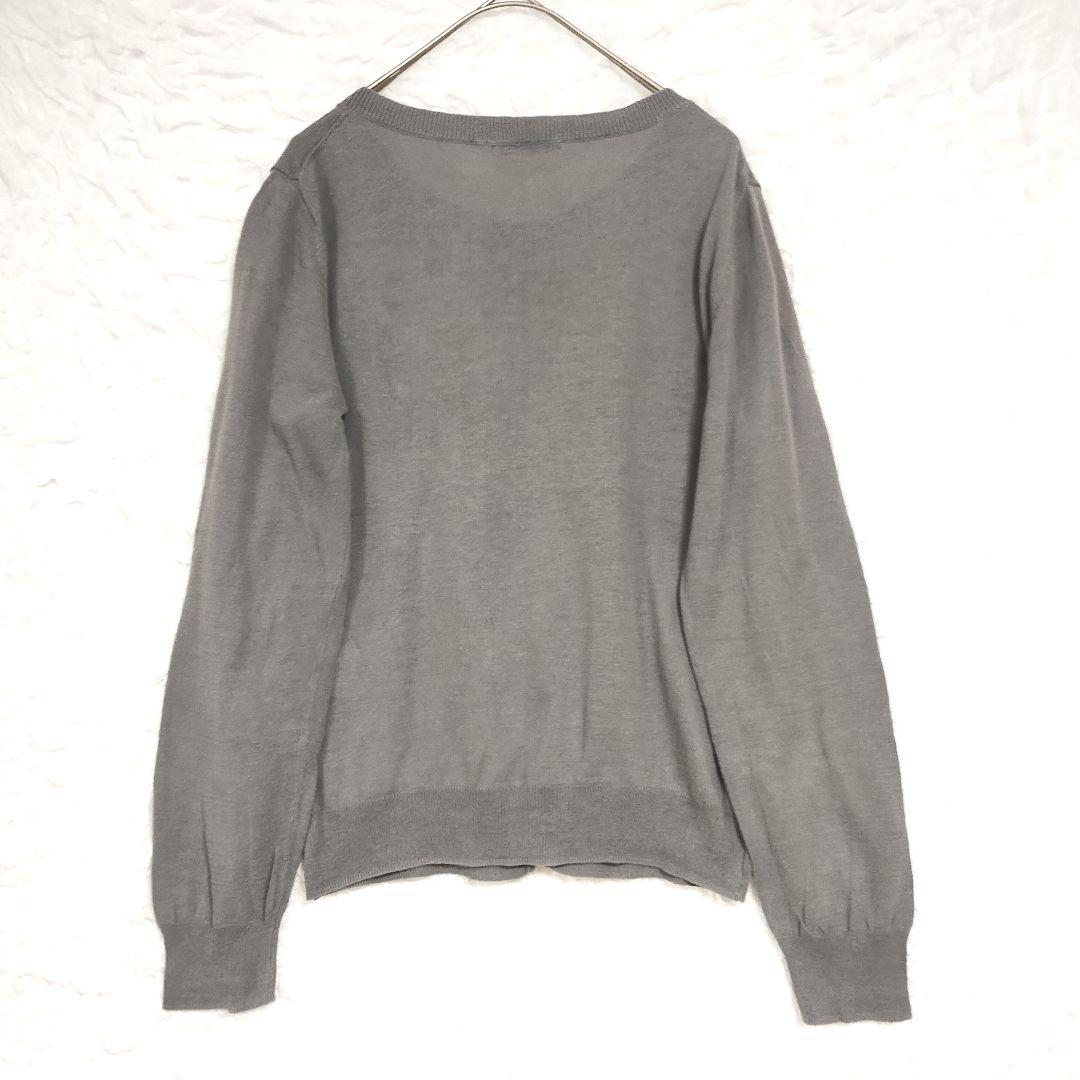 リップスター グレー ボタン付きニットカーディガン S 軽い カジュアル 5