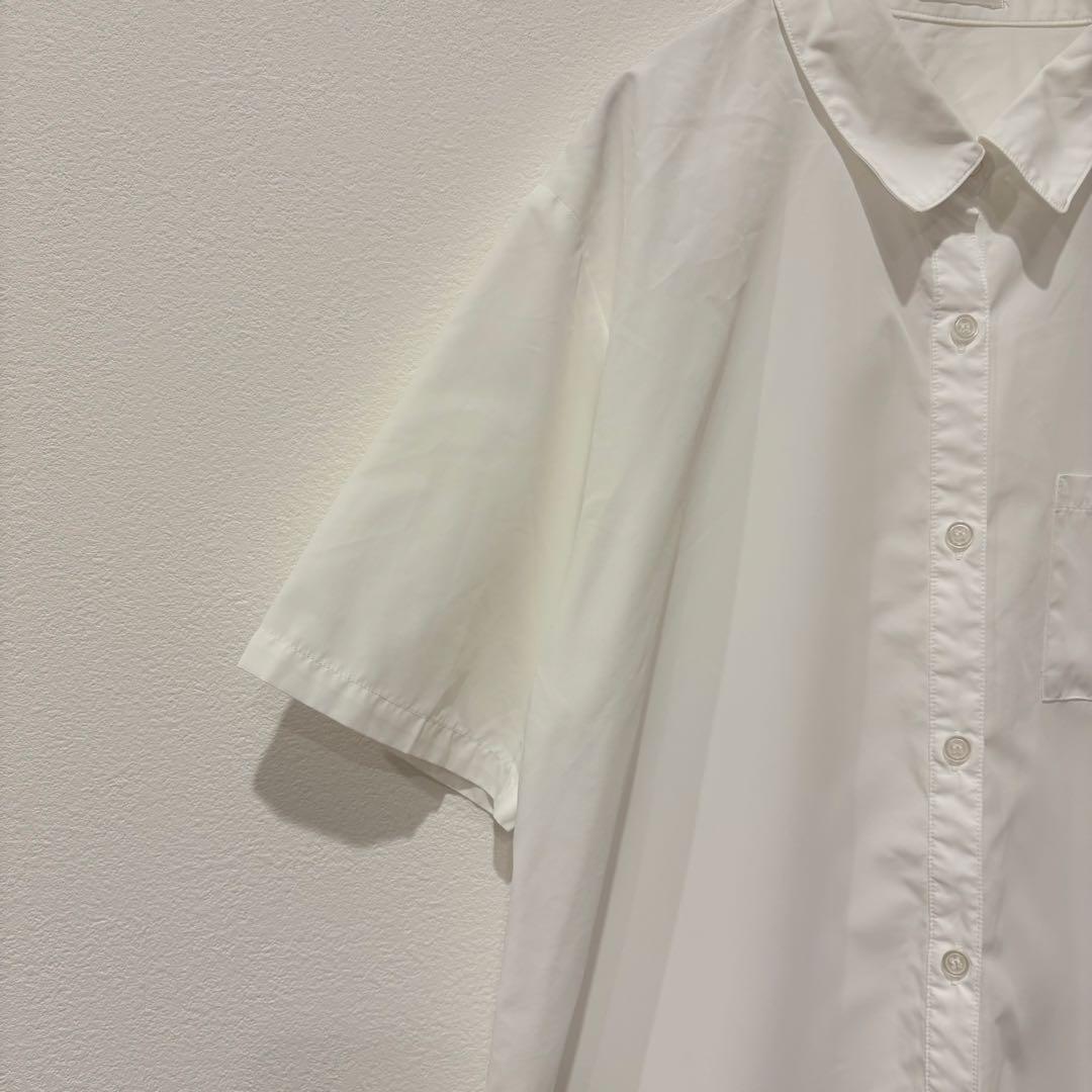 半袖シャツ 無地 白 ホワイト　LL 大きいサイズ　ポケット　シンプル　襟つき 4