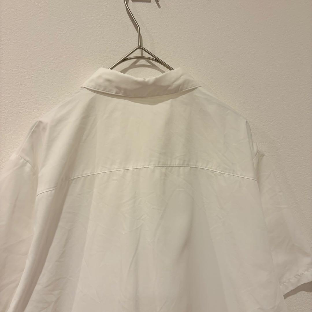 半袖シャツ 無地 白 ホワイト　LL 大きいサイズ　ポケット　シンプル　襟つき 8