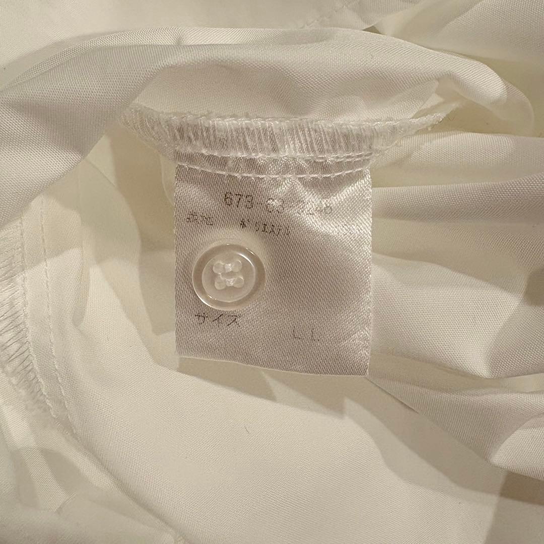 半袖シャツ 無地 白 ホワイト　LL 大きいサイズ　ポケット　シンプル　襟つき 9