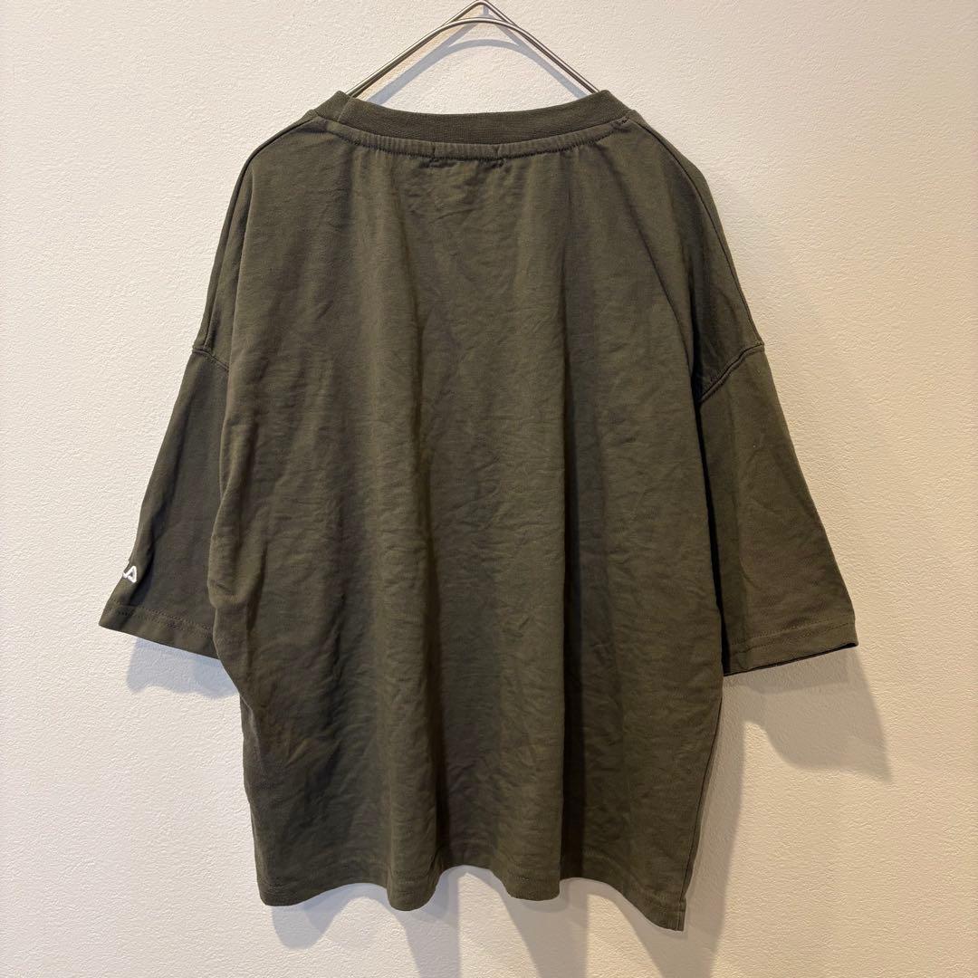 フィラ Tシャツ 半袖 ロゴ刺繍 ビッグシルエット カーキ 緑　M レディース 4