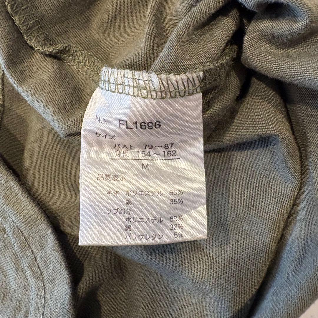 フィラ Tシャツ 半袖 ロゴ刺繍 ビッグシルエット カーキ 緑　M レディース 5