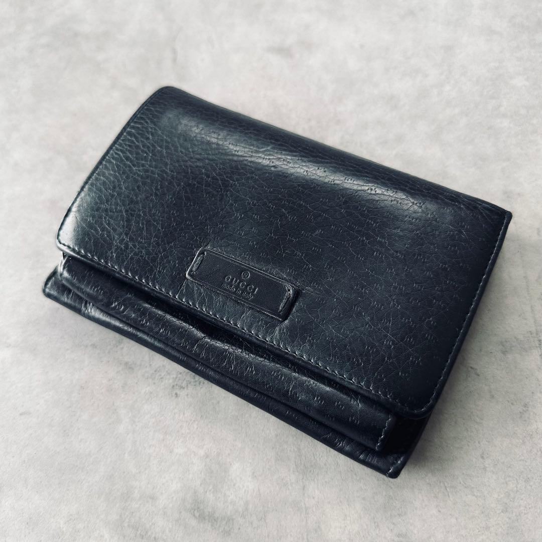 GUCCI レザー ロゴ 二つ折り財布　 コンパクトウォレット 3