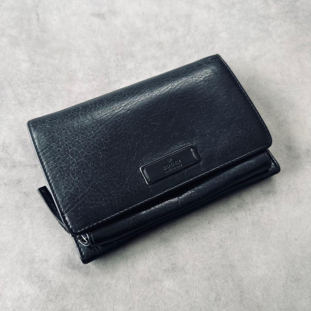 GUCCI レザー ロゴ 二つ折り財布　 コンパクトウォレット 4