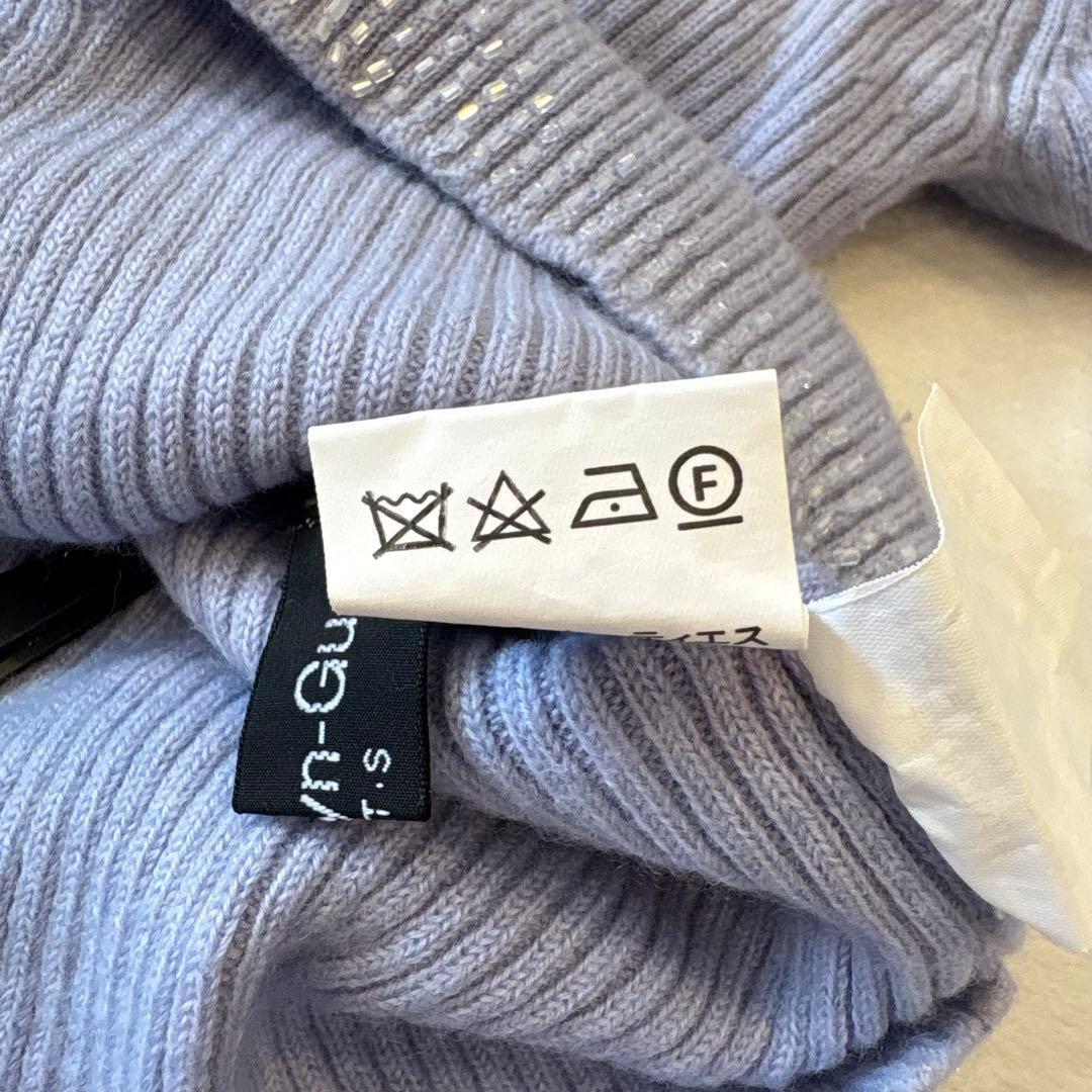 .Raidyn-Gu ニットセーター ウール100％ 青　ブルー　長袖　ビーズ 11