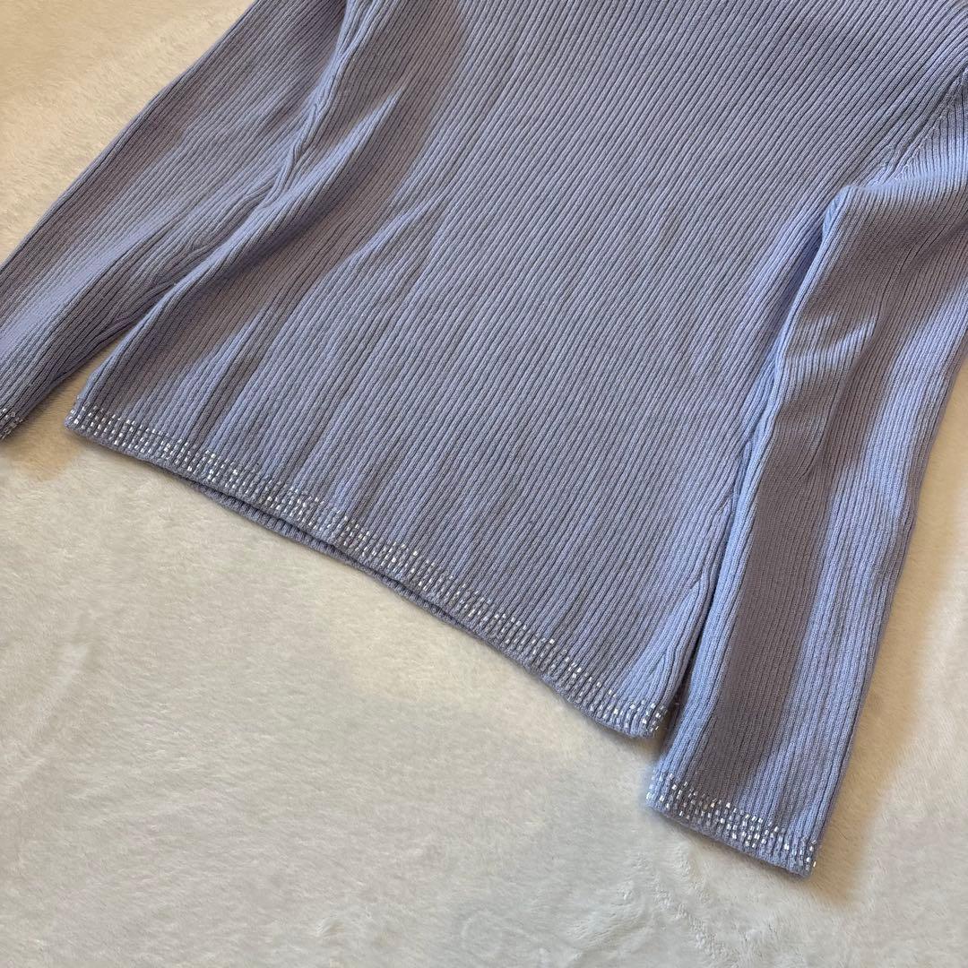 .Raidyn-Gu ニットセーター ウール100％ 青　ブルー　長袖　ビーズ 13