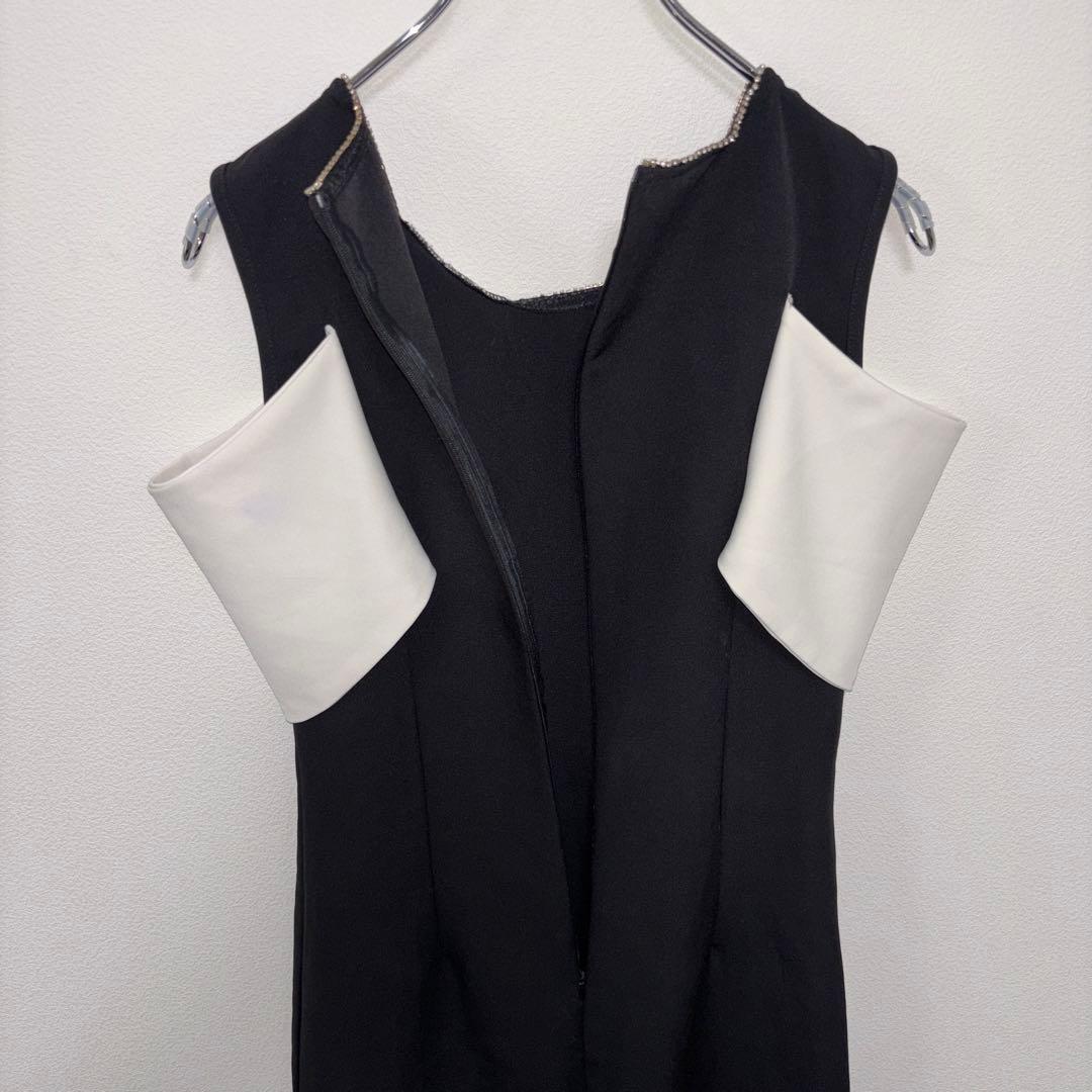 Dazy オフショルダーパーティードレス M 黒/白　d774 13