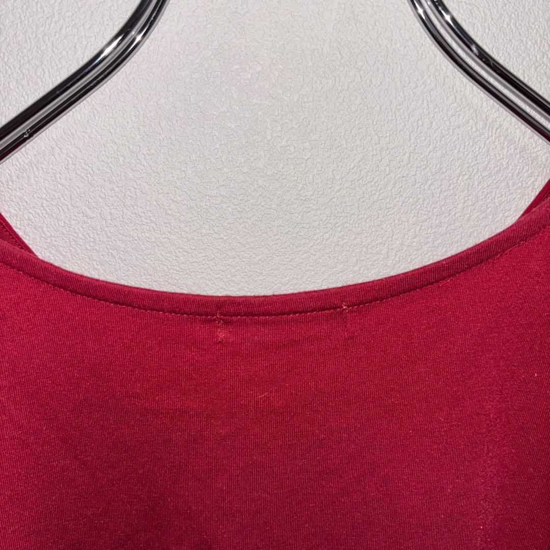 DRESKIP 赤 ワインレッドフレンチスリーブ Lサイズd724 12