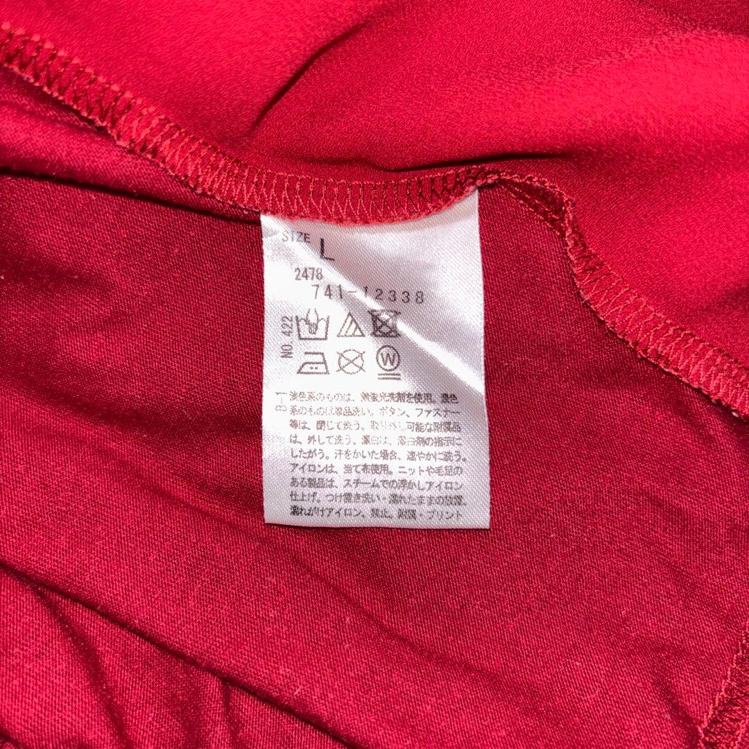 DRESKIP 赤 ワインレッドフレンチスリーブ Lサイズd724 15