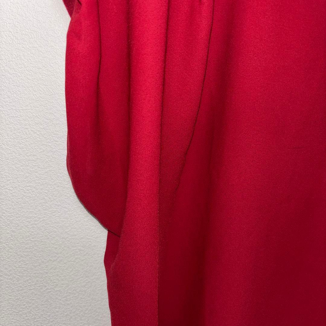DRESKIP 赤 ワインレッドフレンチスリーブ Lサイズd724 5