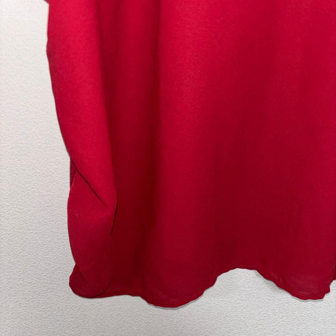 DRESKIP 赤 ワインレッドフレンチスリーブ Lサイズd724 6