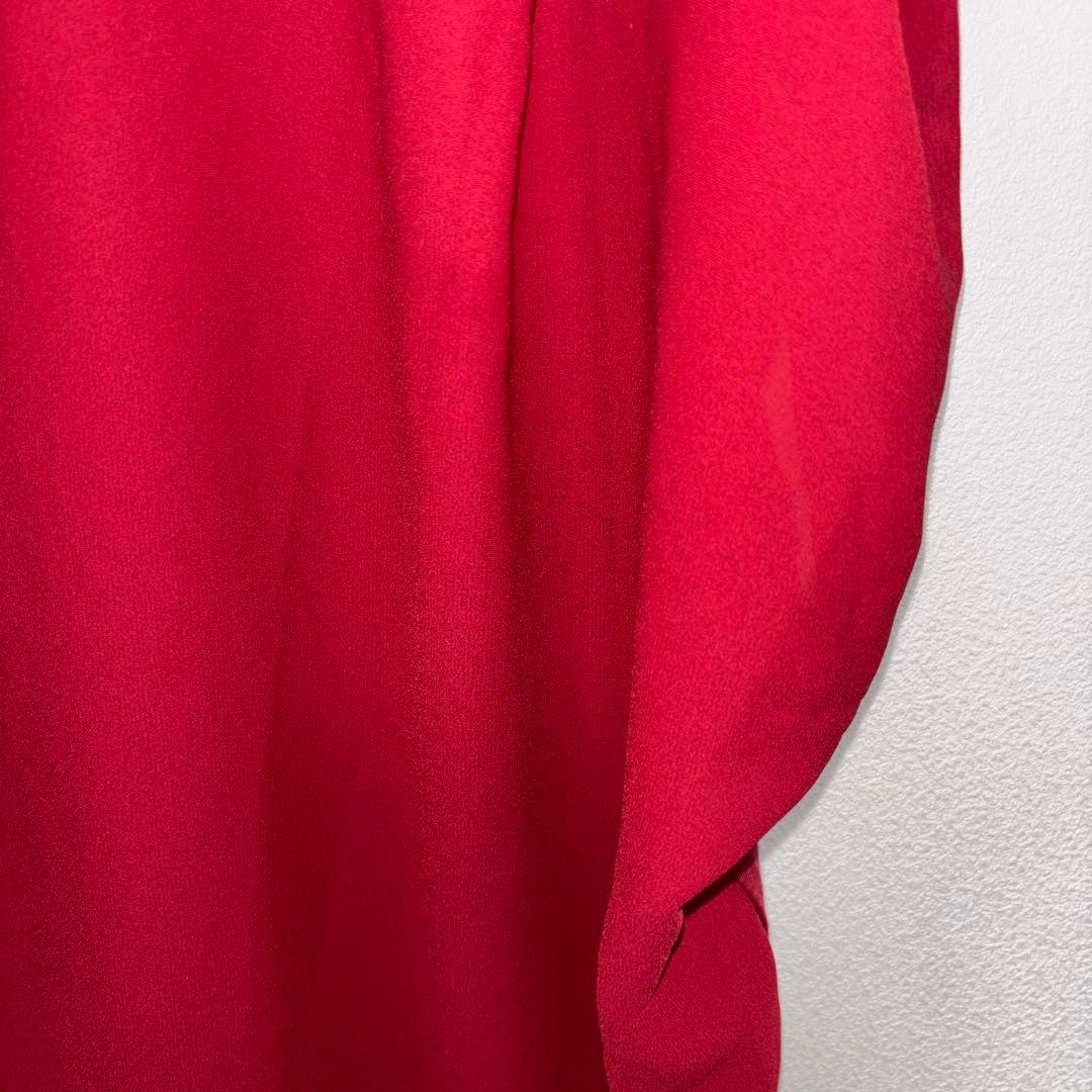 DRESKIP 赤 ワインレッドフレンチスリーブ Lサイズd724 8