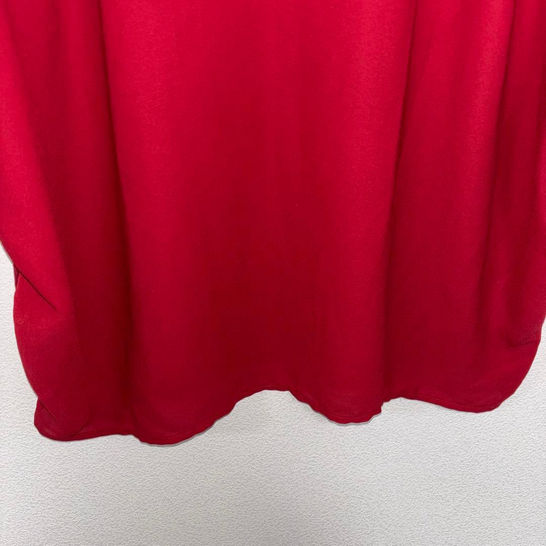 DRESKIP 赤 ワインレッドフレンチスリーブ Lサイズd724 10