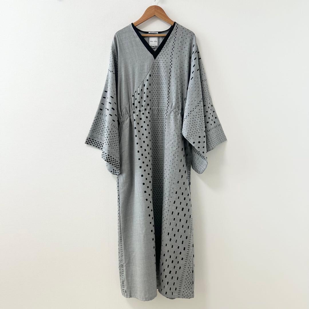 美品✨SOUSOU 浴衣みたて　ワンピース　グレー