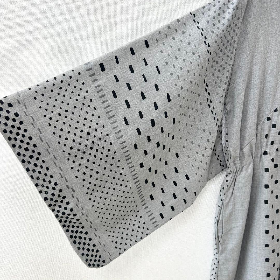 美品✨SOUSOU 浴衣みたて　ワンピース　グレー 3