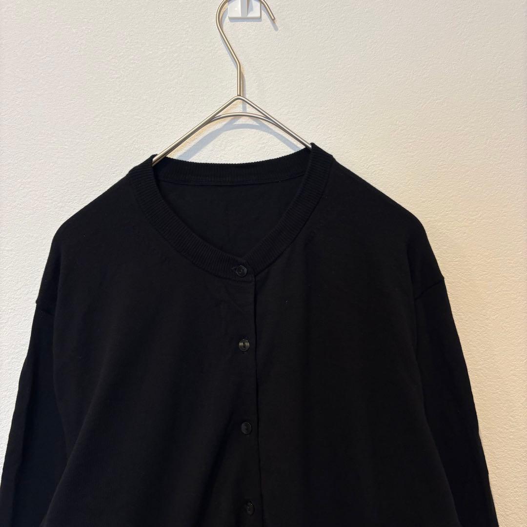 無印良品　カーディガン 長袖 無地 黒 ブラック　M シンプル 羽織り　前開き 2