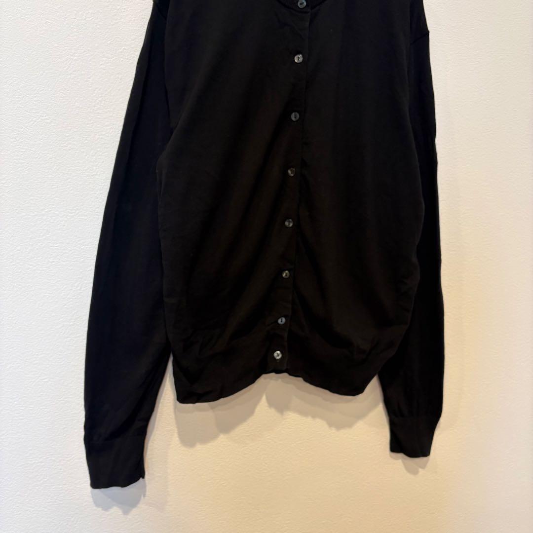 無印良品　カーディガン 長袖 無地 黒 ブラック　M シンプル 羽織り　前開き 3
