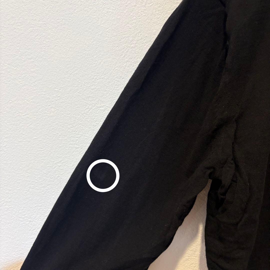 無印良品　カーディガン 長袖 無地 黒 ブラック　M シンプル 羽織り　前開き 4