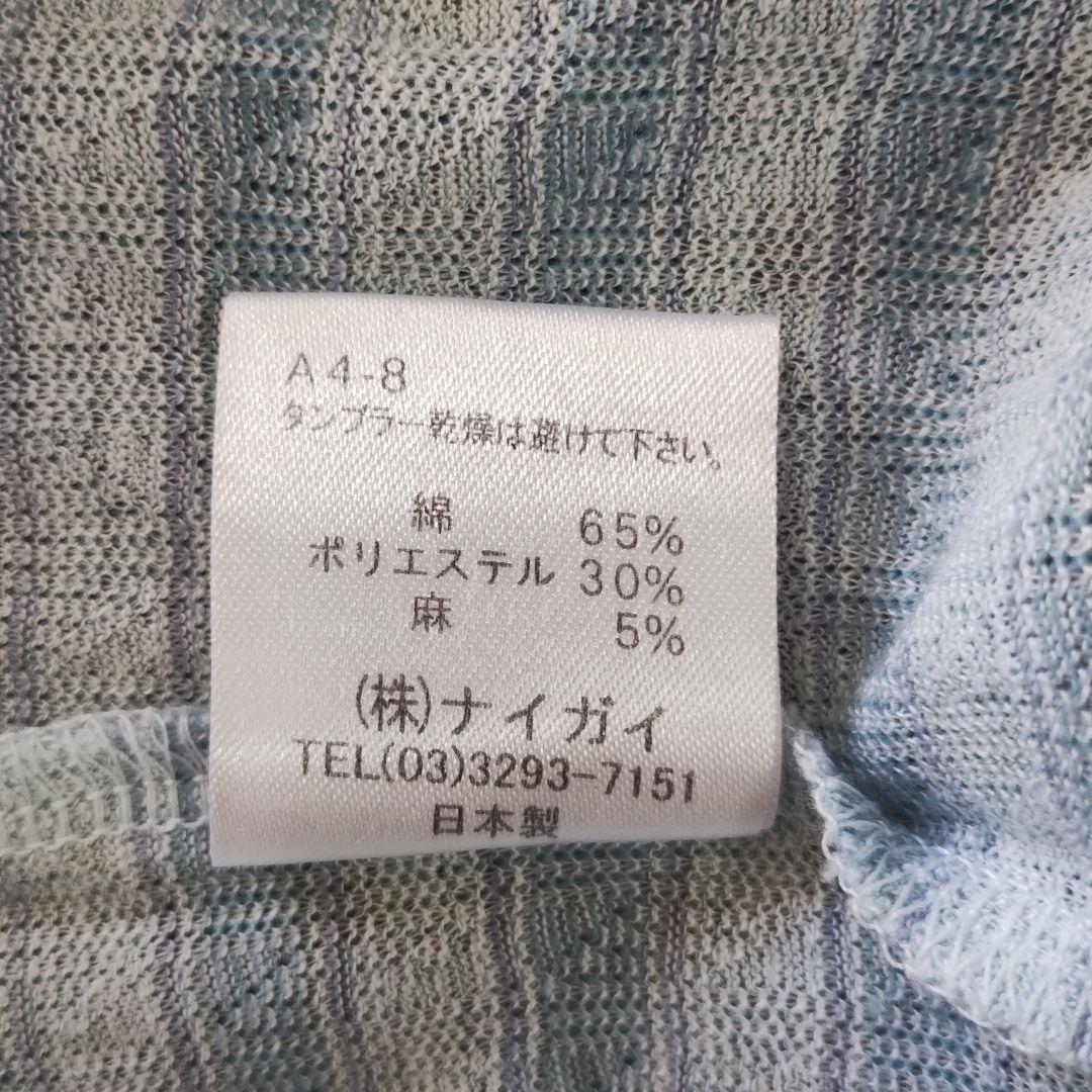 【ウェザーコック】 ポロシャツ L 水色ストライプ ゴルフ ブランド刺繍 11