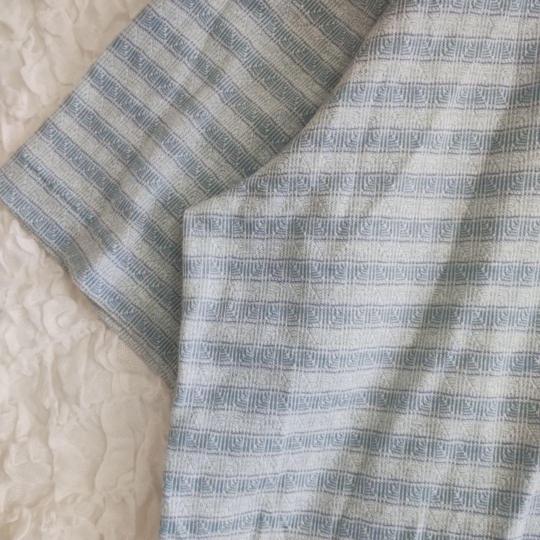 【ウェザーコック】 ポロシャツ L 水色ストライプ ゴルフ ブランド刺繍 3