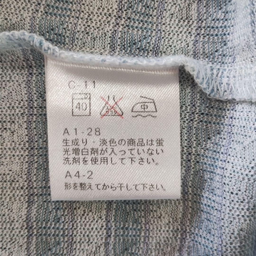 【ウェザーコック】 ポロシャツ L 水色ストライプ ゴルフ ブランド刺繍 10