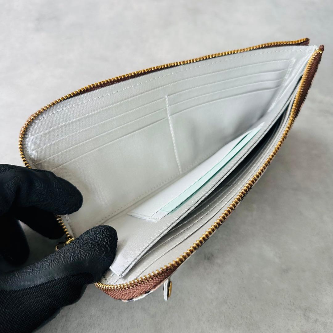 未使用✨efffy レオパード　ヒョウ柄　L字ファスナー長財布 11