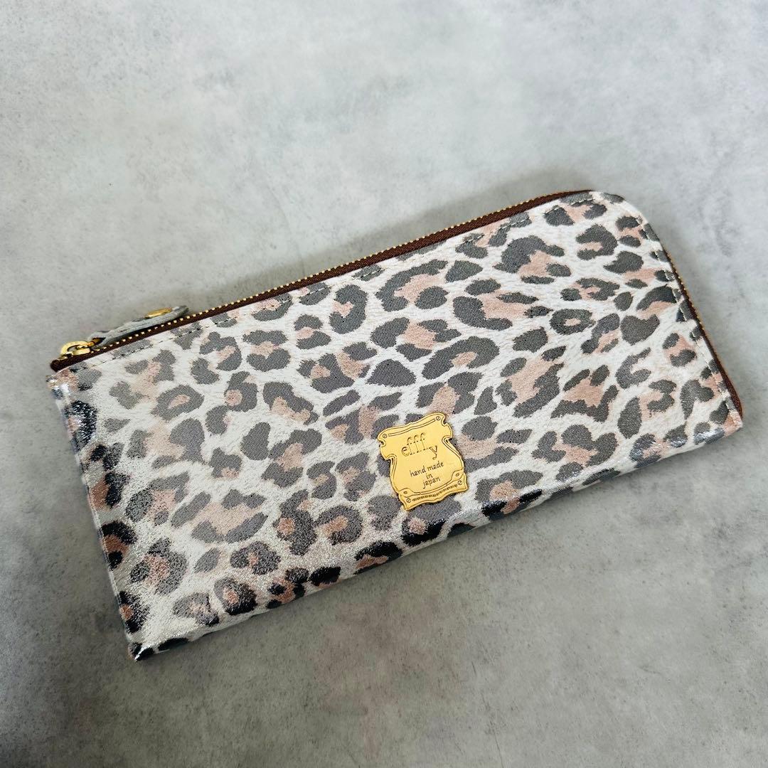 未使用✨efffy レオパード　ヒョウ柄　L字ファスナー長財布 3