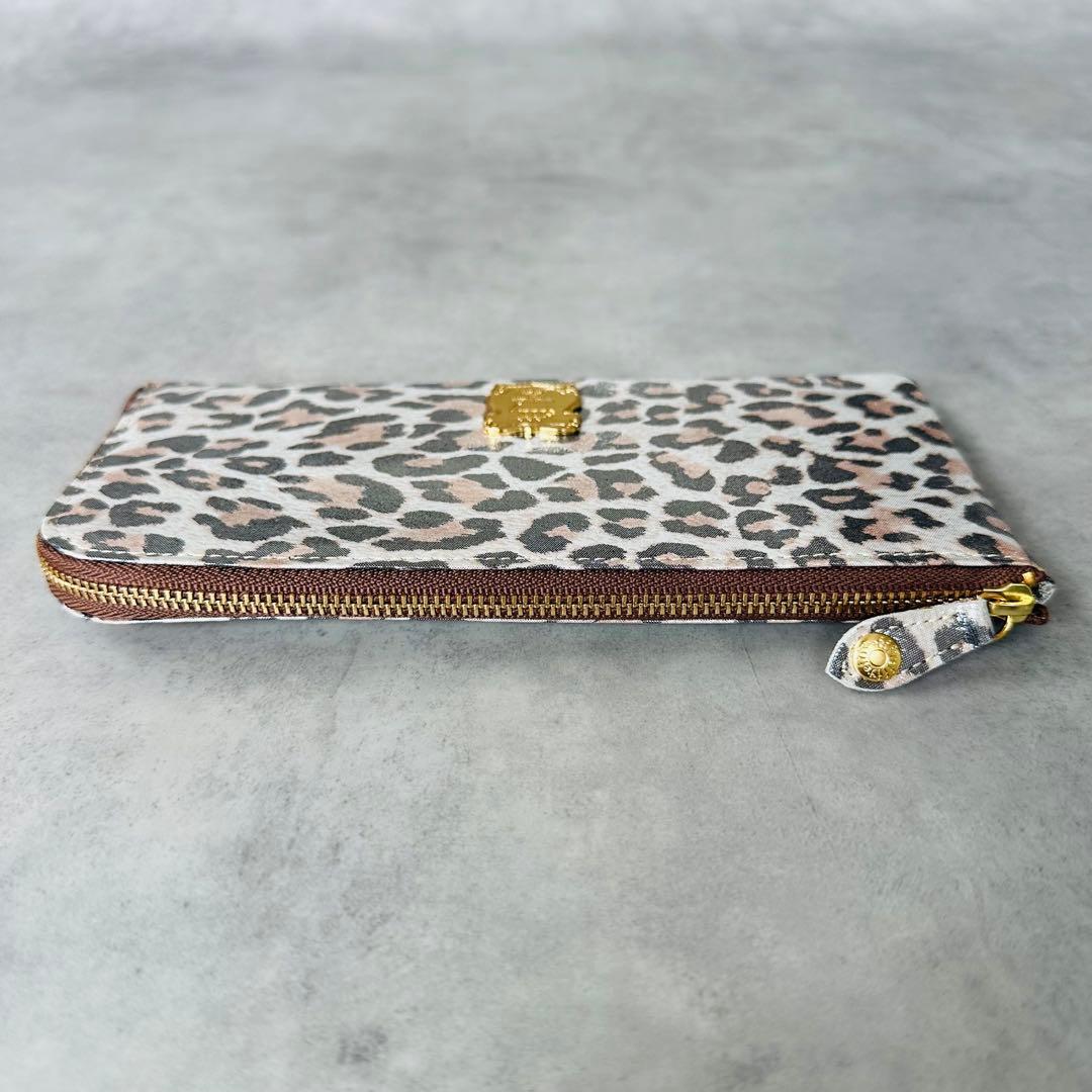 未使用✨efffy レオパード　ヒョウ柄　L字ファスナー長財布 4