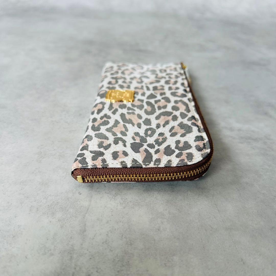 未使用✨efffy レオパード　ヒョウ柄　L字ファスナー長財布 6
