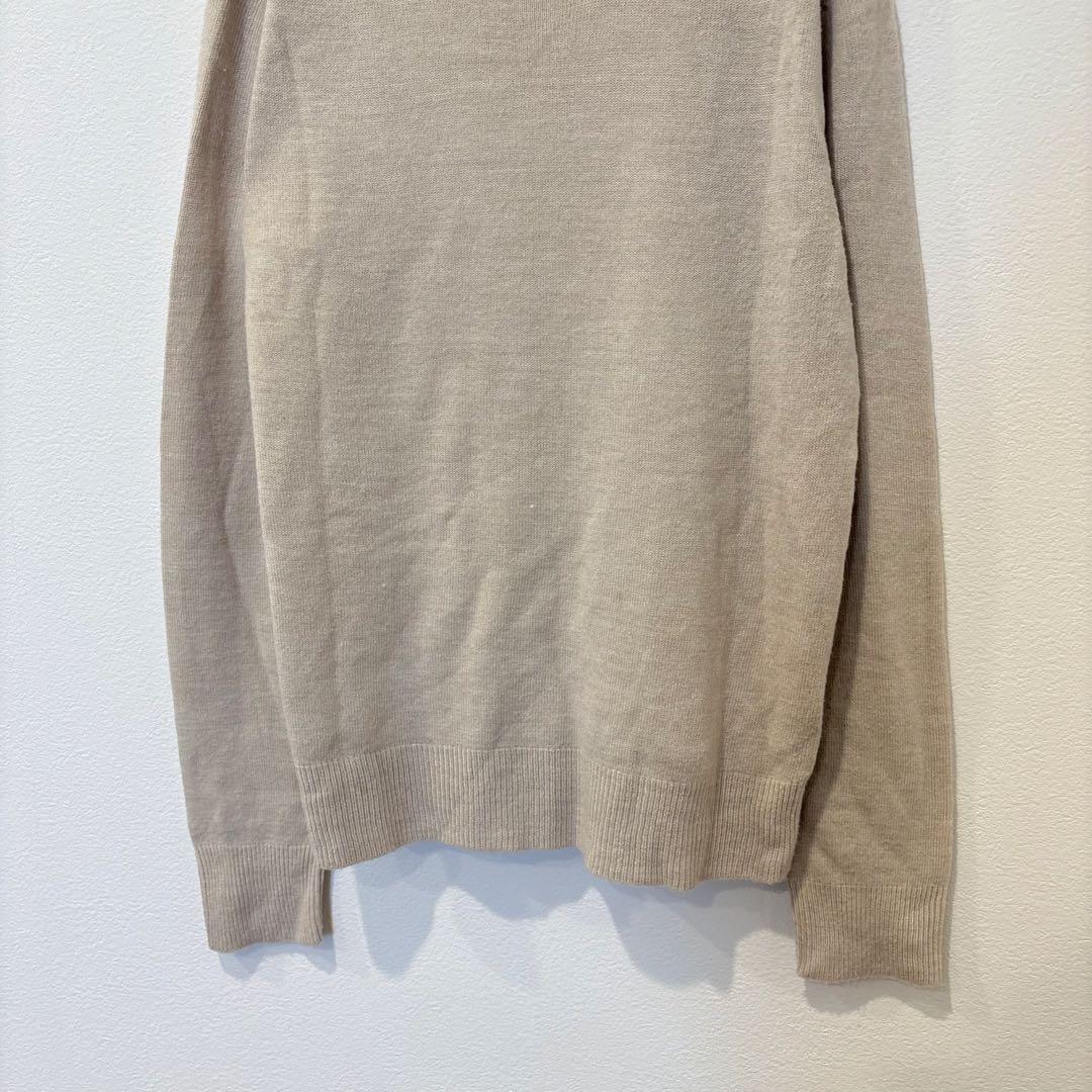 GU クルーネック ニット セーター　無地 ベージュ Mサイズ　長袖　シンプル 3