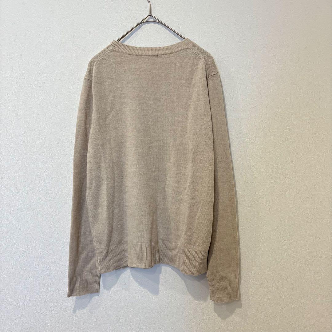 GU クルーネック ニット セーター　無地 ベージュ Mサイズ　長袖　シンプル 4