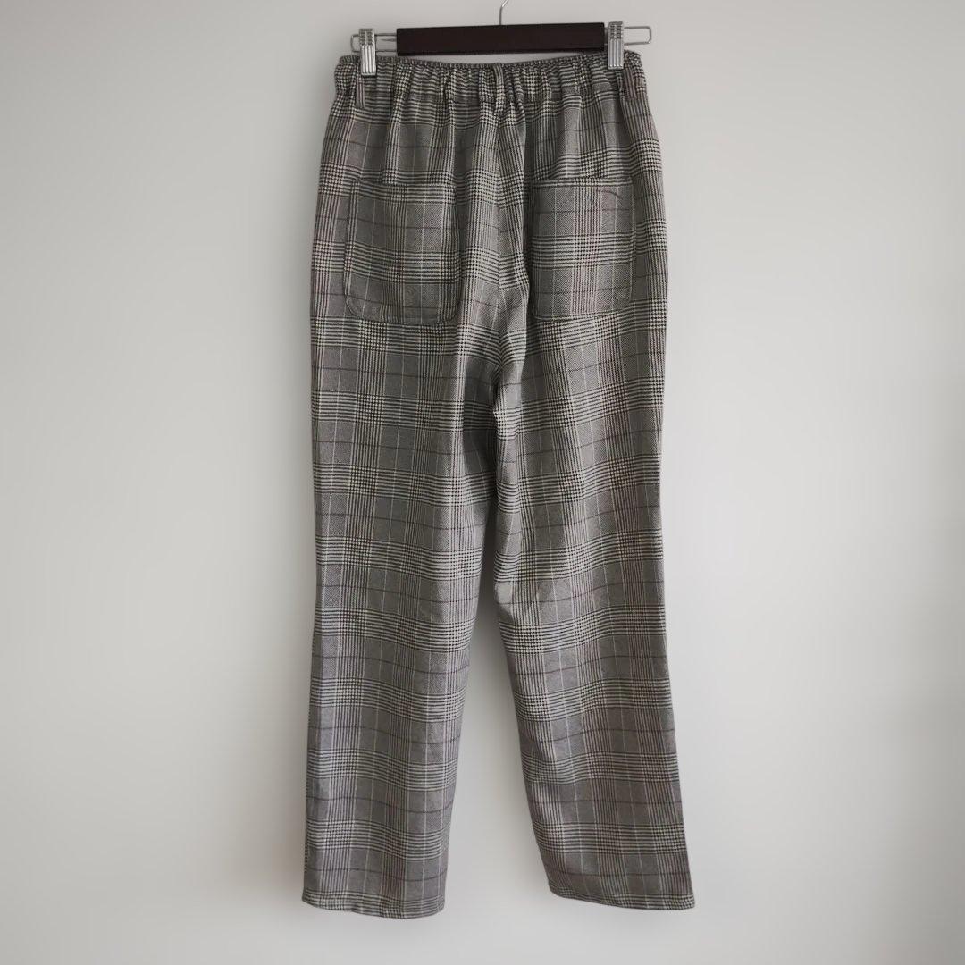 【ダブルフォーカス】グレー系チェック カジュアルパンツ M ウエストゴム 春夏 5