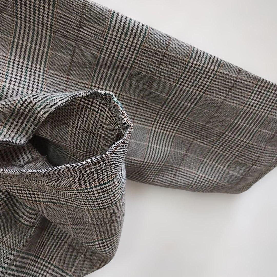 【ダブルフォーカス】グレー系チェック カジュアルパンツ M ウエストゴム 春夏 7