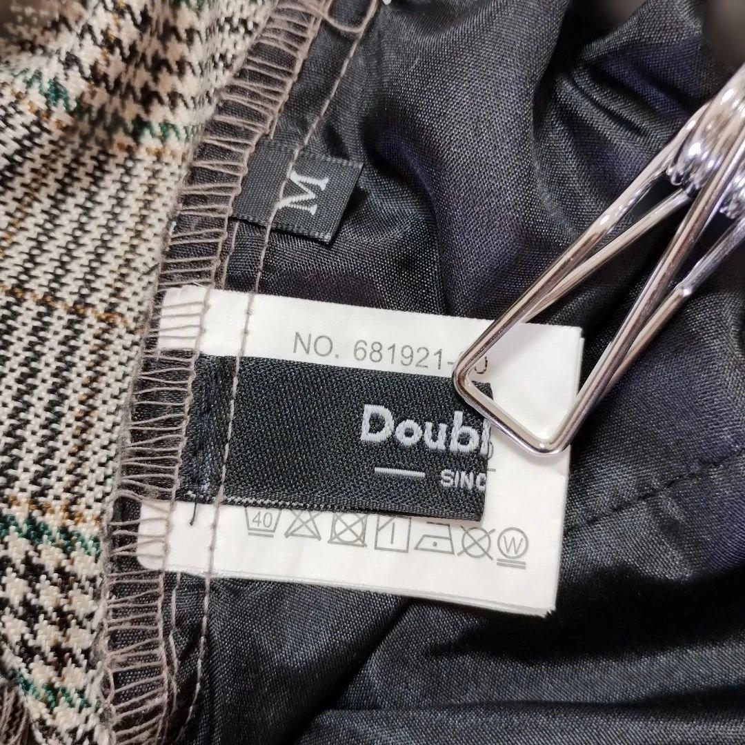 【ダブルフォーカス】グレー系チェック カジュアルパンツ M ウエストゴム 春夏 8