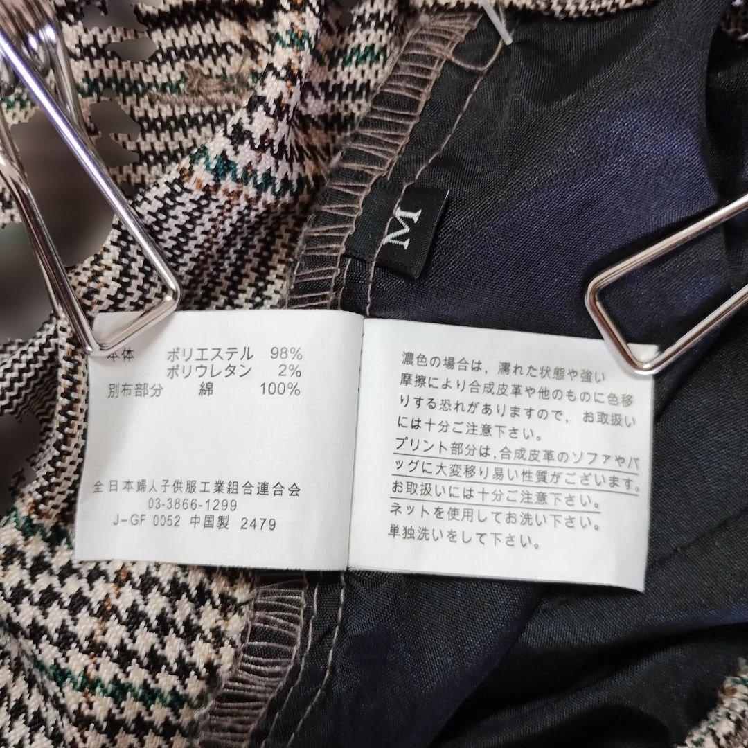 【ダブルフォーカス】グレー系チェック カジュアルパンツ M ウエストゴム 春夏 10