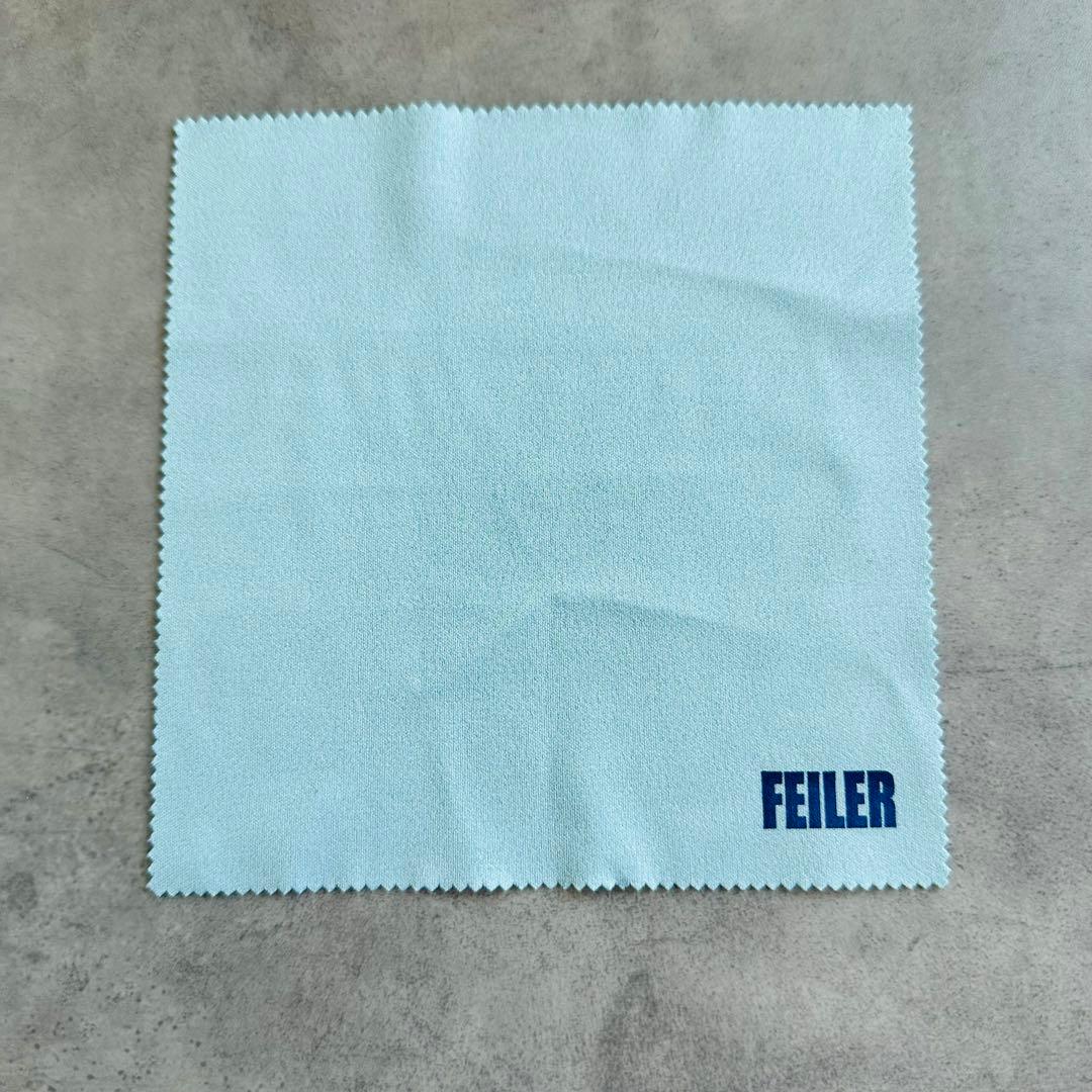 FEILER シェニール織り タオル地 メガネケース ライトブルー クロス付属 8