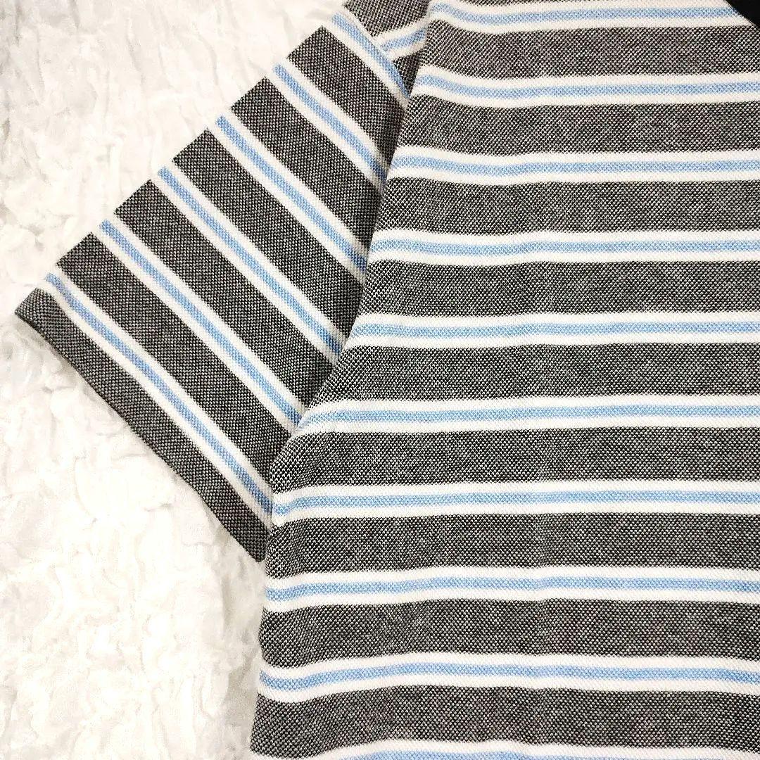 UNIQLO ユニクロ ストライプTシャツ グレーと青 L シンプル カジュアル 3