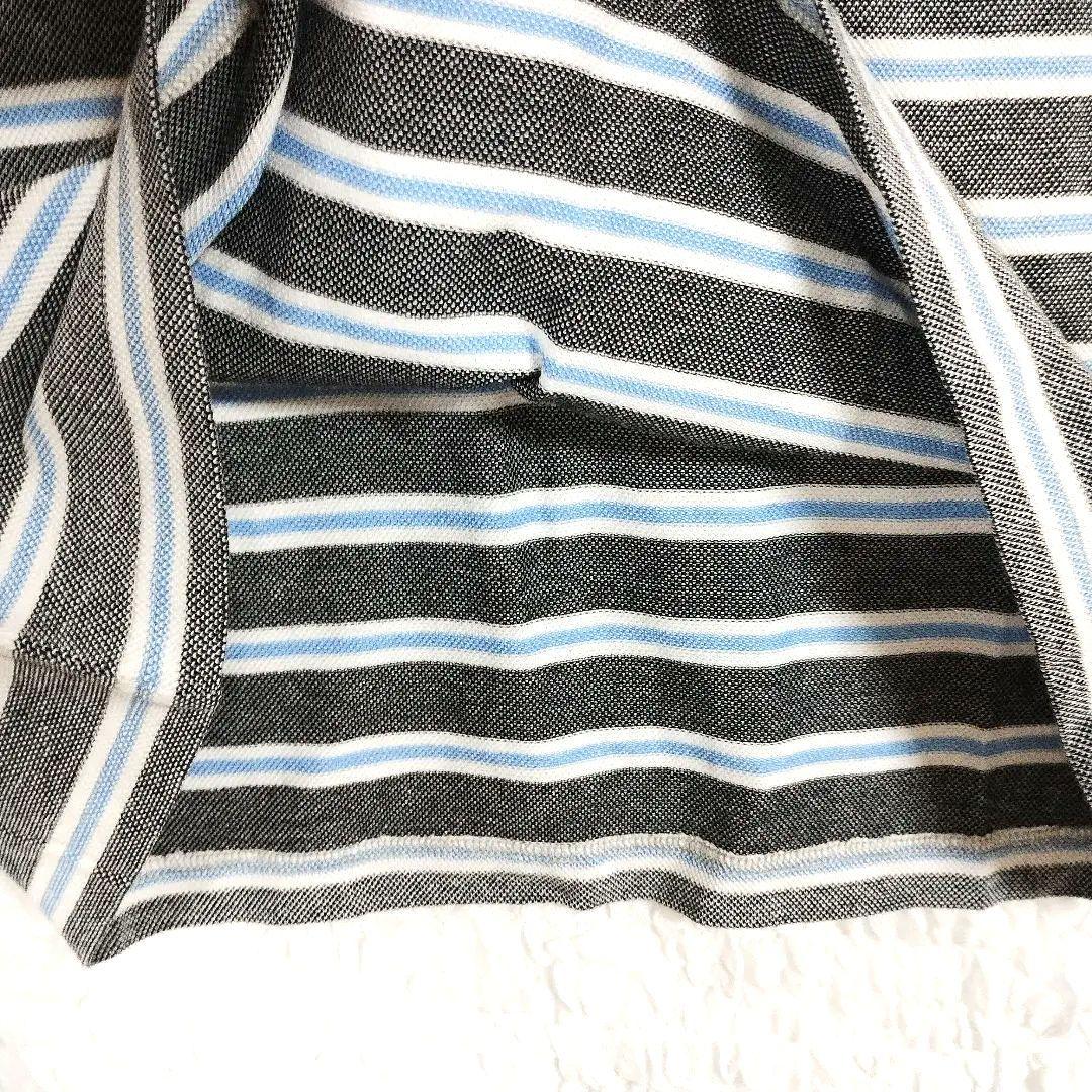 UNIQLO ユニクロ ストライプTシャツ グレーと青 L シンプル カジュアル 4