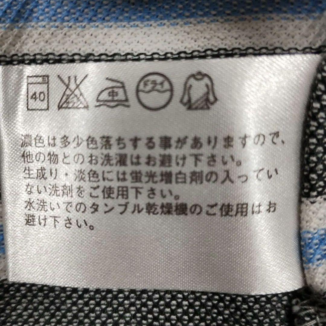 UNIQLO ユニクロ ストライプTシャツ グレーと青 L シンプル カジュアル 8