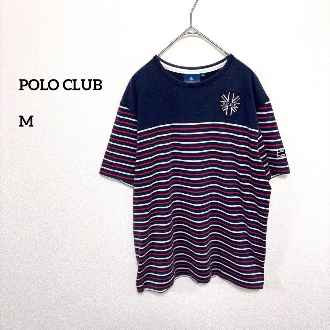 POLO CLUB ストライプボーダー Tシャツ Mサイズd766