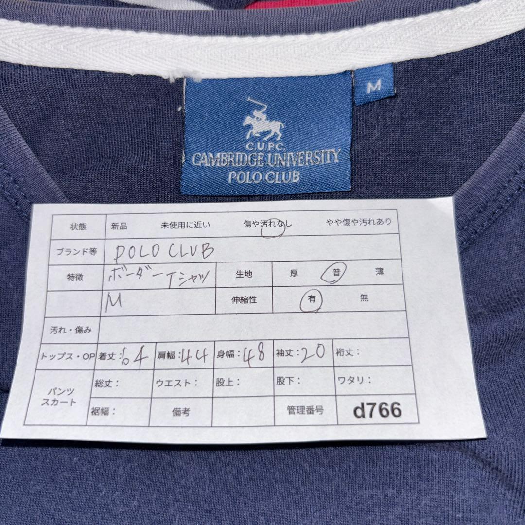 POLO CLUB ストライプボーダー Tシャツ Mサイズd766 2