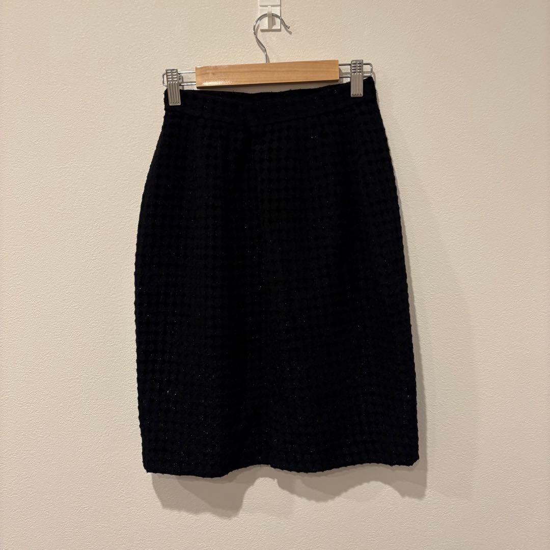 マイエ セットアップ ジャケット スカート ブラック　黒 9AR63 ラメ 12