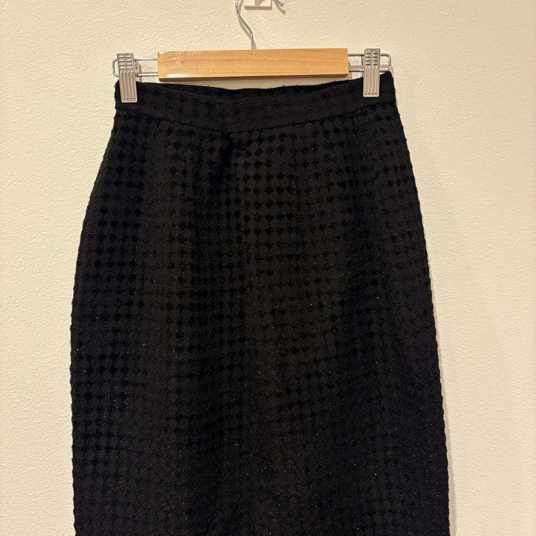 マイエ セットアップ ジャケット スカート ブラック　黒 9AR63 ラメ 13