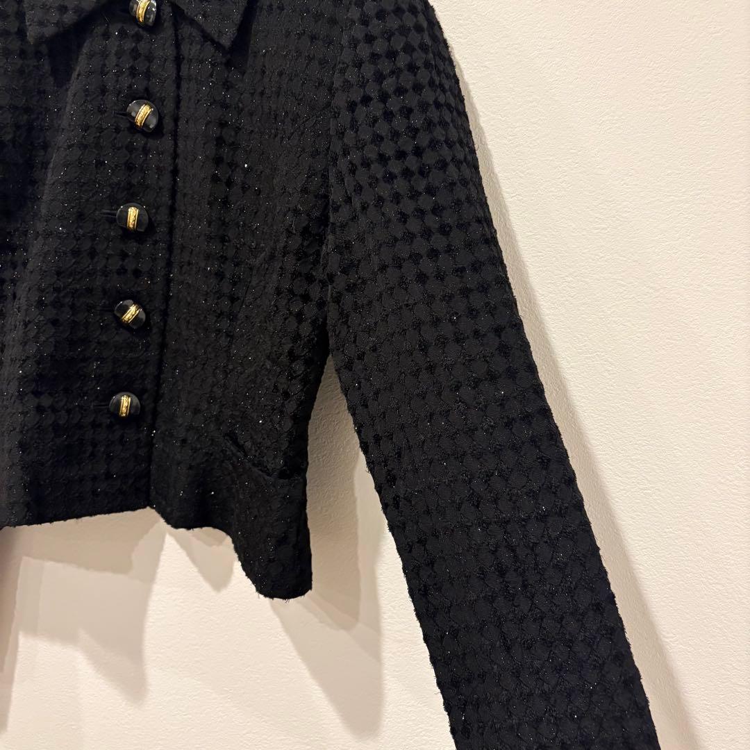 マイエ セットアップ ジャケット スカート ブラック　黒 9AR63 ラメ 6