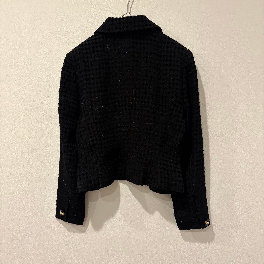 マイエ セットアップ ジャケット スカート ブラック　黒 9AR63 ラメ 7