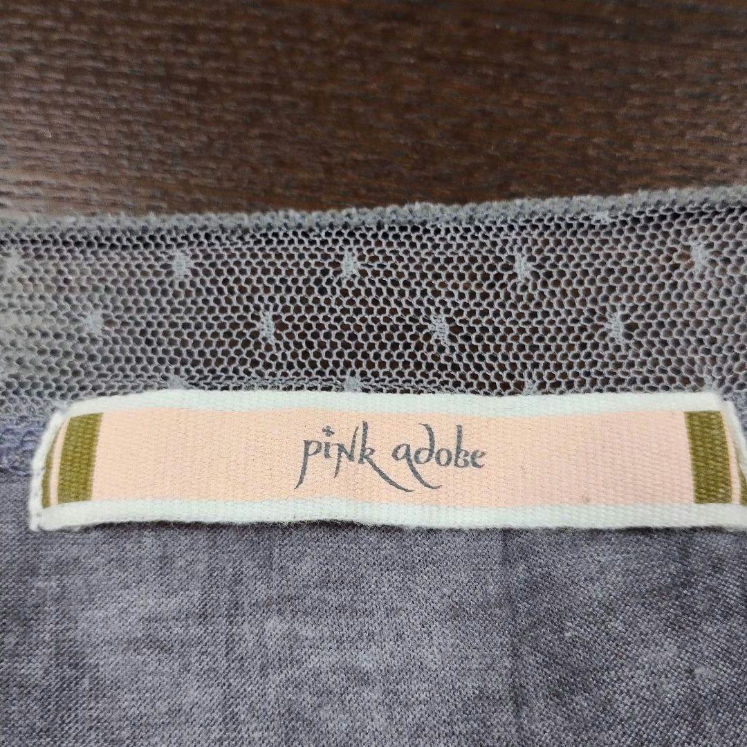 Pink adobe ピンク アドベ グレー 長袖Tシャツ M レース シンプル 7