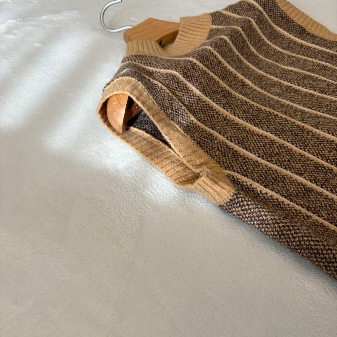 .フォルクシー　ニットベスト　ノースリーブ　茶色　ブラウン　重ね着　きれいめ 5