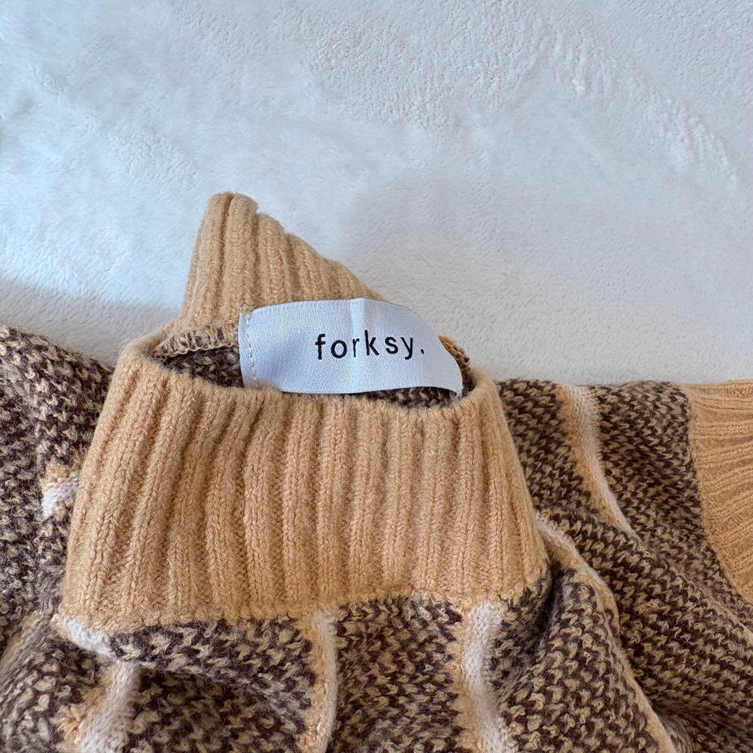 .フォルクシー　ニットベスト　ノースリーブ　茶色　ブラウン　重ね着　きれいめ 6